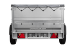 Leichtanhänger auf Federn 200x125 UNITRAILER GARDEN 201/R KIPP mit BIS-Seiten, H-0-Rahmen und grauer Plane