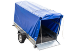 GARTENANHÄNGER 230 KIPP MIT STÜTZRAD, H-1100 RAHMEN UND BLAUER ABDECKUNG