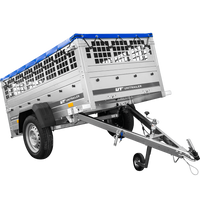 Pkw Planen Anhänger GARDEN TRAILER 200 KIPP mit Laubgitteraufsatz, Stützrad, Flachplane