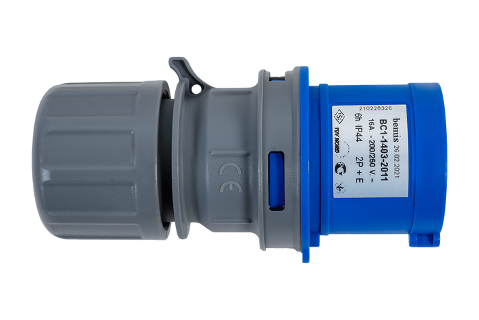 MANTES 3P-Elektrostecker, männlicher Stecker, tragbar, 16 A, 230 V