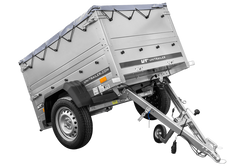 Neuer Anhänger GARDEN TRAILER 150 KIPP mit zusätzlichen Bordwänden, Stützrad und Flachplane