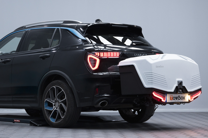 Towbox Alpha Classic Grau - Anhängerkupplungs-Gepäckbox