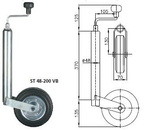 Stützrad mit Gusseisenklemme WINTERHOFF ST48-200VB+KLE48-G 150 kg 48 mm 505–725 mm