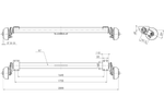 AL-KO COMPACT gebremste Achse für Bootsanhänger 1350kg 1645/1755mm 2200mm 5x112