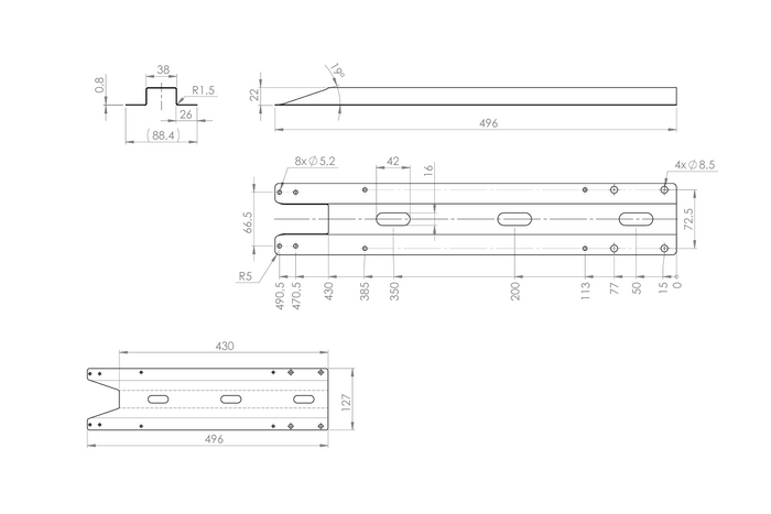 Seitenverstärkung 40 cm für UNITRAILER Force