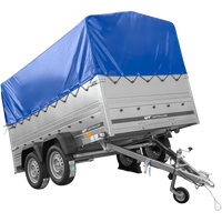 Leichter Anhänger 264x150 UNITRAILER GARDEN 265/2 KIPP mit BIS-Seitenwänden, H-800-Rahmen und blauer Plane