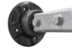 KNOTT VR7 ungebremste Starrachse mit Federung für Anhänger 750 kg 1480 mm 1820 mm 4x100