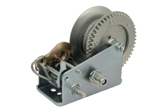 KNOTT 6X0017.008 Handwinde für 900-kg-Anhänger mit Stahlseil