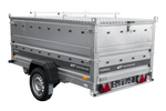 Einachsiger Anhänger auf Blattfedern 230x125 UNITRAILER FORCE 230/R KIPP mit BIS-Seitenwänden und Aluminiumabdeckung