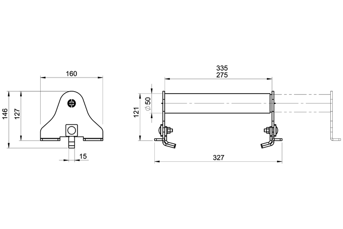 PRAMAR Radstopper VDI 2700 gelb Universal-Radstopper für Autotransporter