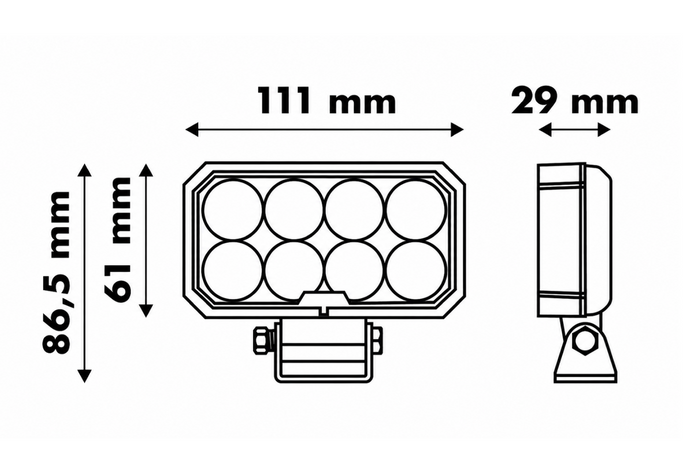 LED-Arbeitsscheinwerferreflektor LAYTZ LY7302 32xLED 3200lm rechteckig