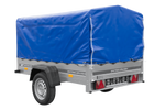 Leichter Anhänger 200x125 UNITRAILER GARDEN 201 KIPP mit H-800 Rahmen und blauer Plane