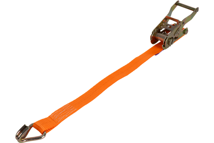 Satz aus vier UNITRAILER 12m/25mm/1t orangefarbenen Transportgurten mit Spannvorrichtung