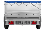 PKW-Anhänger 200x125 UNITRAILER GARDEN 201 KIPP mit Bordwandaufsatz und blauer Flachplane