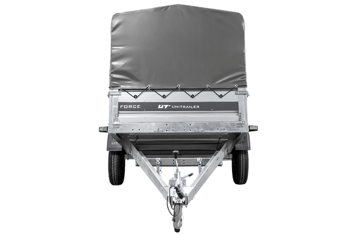 Ungebremster Anhänger 264x125 UNITRAILER FORCE 264 KIPP mit H-800 Spriegel und grauer Hochplane
