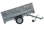 Faltbarer Anhänger GARDEN TRAILER 230 KIPP mit zusätzlichen Bordwänden, Stützrad und Flachplane