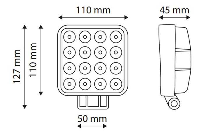 LED Arbeitsscheinwerfer TT TECHNOLOGY TT.13208 16xLED 3400lm