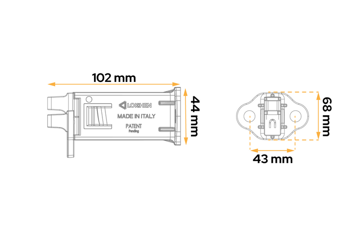 Klappbarer Hemmschuh, Unterlegkeil, Bremskeil LOKHEN ORIGAMY 36 H: 151 mm / Set mit Halter
