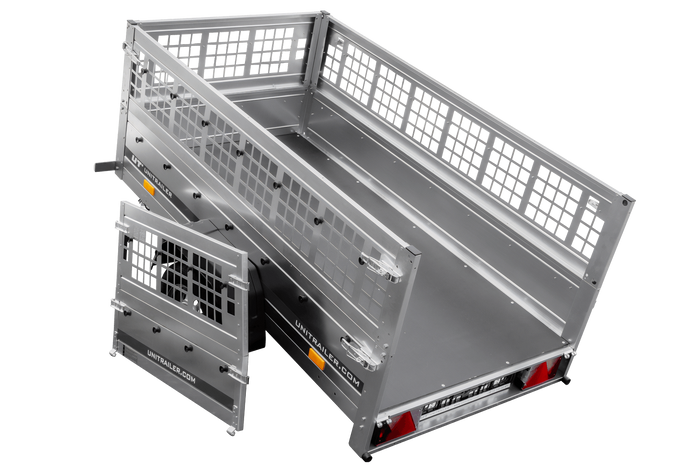 Leichter Anhänger 200x106 UNITRAILER GARDEN 200 KIPP mit Gitterwänden