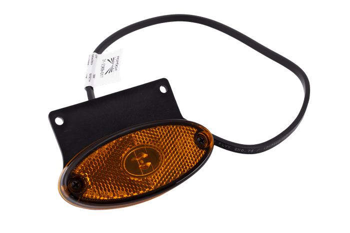 Set aus zwei ASPÖCK FLATPOINT II LED Umrissleuchten, orange, universal, mit Halterung