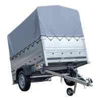 Pkw Anhänger 750 kg ungebremst GARDEN TRAILER 201 KIPP mit zusätzlichen Bordwänden, Stützrad, Hochplane und Hochspriegel