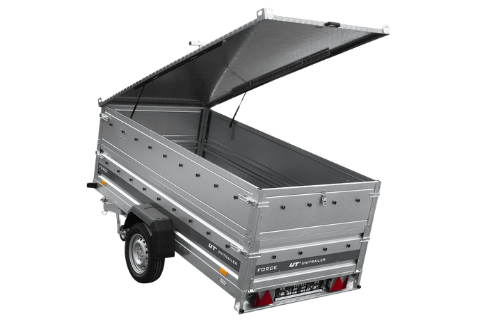 Einachsanhänger 264x125 UNITRAILER FORCE 264 KIPP mit BIS-Seitenwänden und Aluminiumabdeckung