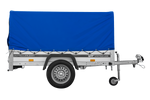 PKW-Anhänger mit Alubordwänden 200 x125 Garden Trailer 201 KIPP ALU mit blauer Hochplane