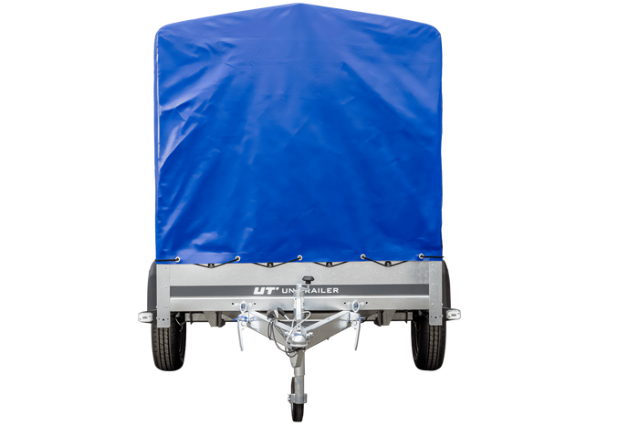 GARTENANHÄNGER 230 KIPP MIT STÜTZRAD, H-1100 RAHMEN UND BLAUER ABDECKUNG