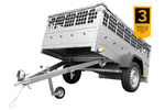 Pkw Trailer GARDEN TRAILER 201 KIPP mit Laubgitteraufsatz, Stützrad und Flachplane