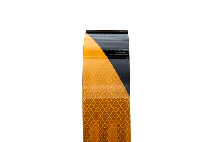 Selbstklebendes reflektierendes Klebeband - gelb-schwarz - 1 m