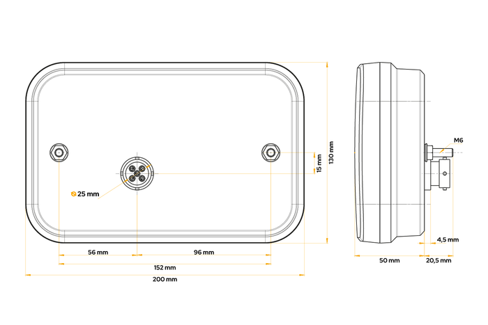 Rückleuchte Fristom FT-270 LED 5 Funktionen rechts