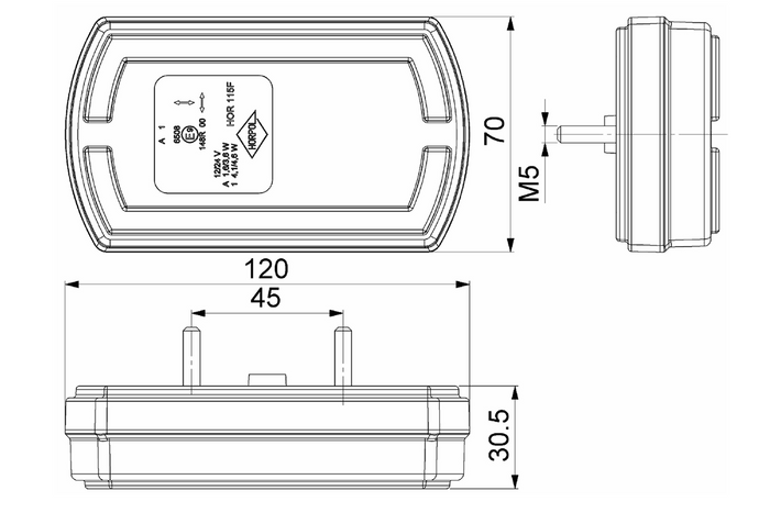 HORPOL CLEOfront LZD 2789 LED-Frontleuchte mit 2 Funktionen, universell