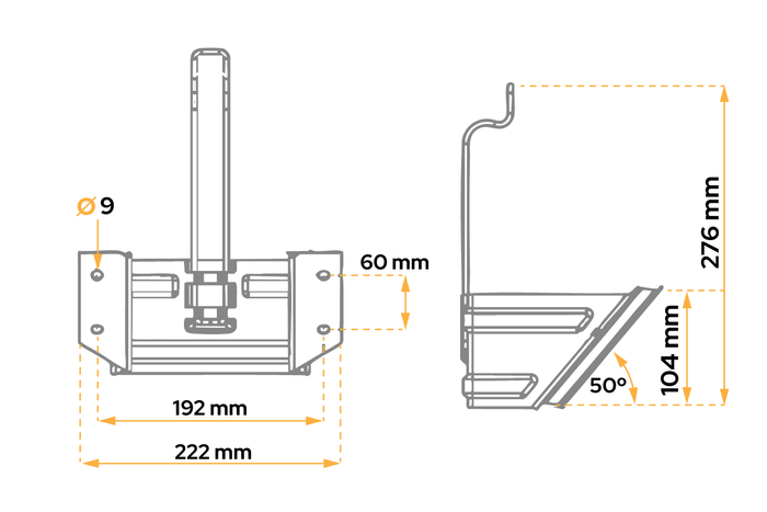 Unterlegkeil mit Montagehalterung AL-KO UK46 H:206mm