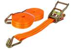 Satz aus vier UNITRAILER 12m/35mm/2t orangefarbenen Transportgurten mit Spannvorrichtung