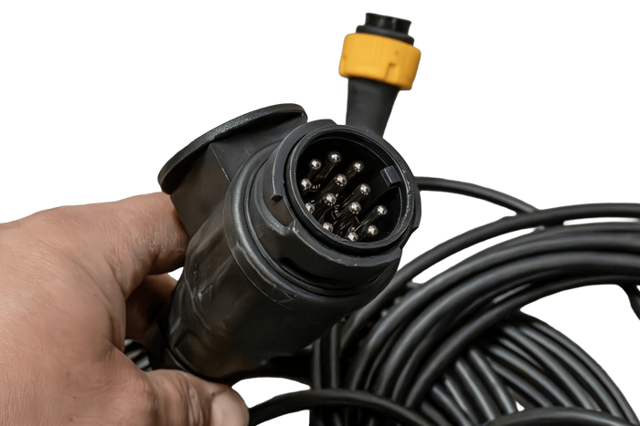 MANTES Elektroinstallations-Anhängerkabelbaum 5,2 m, 13-poliger Stecker, 2 x 5-polige Bajonettverschlüsse