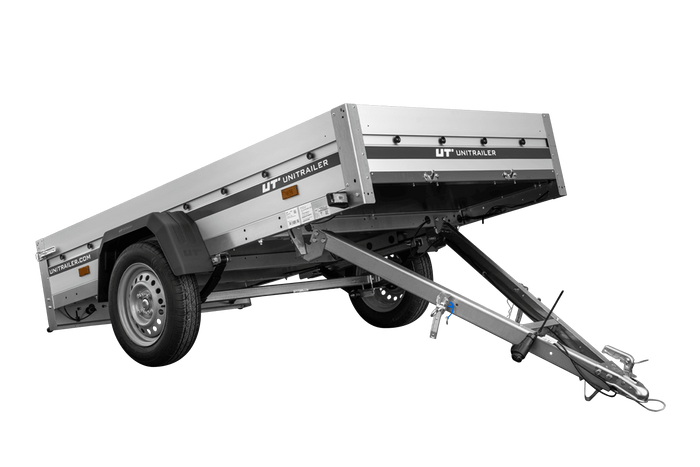 Autotransportanhänger auf Federn mit Aluminiumseitenwänden 230x125 Unitrailer Garden 230/R KIPP ALU