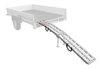UNITRAILER ALR003 Klappbare Aluminiumrampe für Anhänger, 221 cm, 340 kg, mit Gurt und Stütze