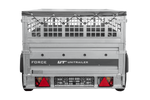 Einachsanhänger 230x125 UNITRAILER FORCE 230 KIPP mit Gitterwänden, H-0-Rahmen und grauer Plane