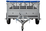 PKW-Anhänger 230x125 UNITRAILER GARDEN 230 KIPP mit Gitterwänden und blauer Abdeckung