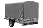 Autoanhänger mit Aluminiumseitenwänden 264x125 Unitrailer Garden 264 KIPP ALU mit H-1100 Rahmen und grauer Plane