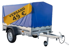 Einachsanhänger 200x106 UNITRAILER GARDEN 200 KIPP mit H-800 Rahmen und blauer Plane