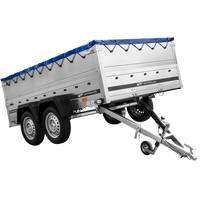 Zweiachsiger Anhänger 264x150 UNITRAILER GARDEN 265/2 KIPP mit BIS-Seitenwänden, H-0-Rahmen und blauer Plane