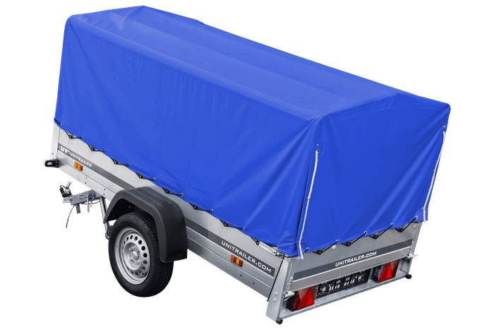 PKW-Anhänger 230x125 UNITRAILER GARDEN 230 KIPP mit blauer Hochplane 80 cm