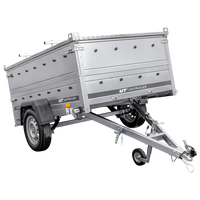 Einachsiger Anhänger auf Blattfedern 230x125 UNITRAILER GARDEN 230/R KIPP mit BIS-Seitenwänden und Aluminiumabdeckung