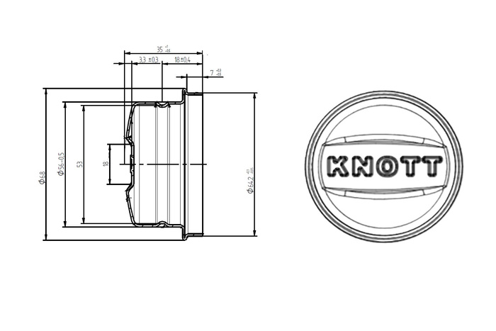 KNOTT 64,2 mm Nabenlager-Abdeckung