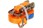 Satz aus vier UNITRAILER 10m/25mm/1t orangefarbenen Transportgurten mit Spannvorrichtung
