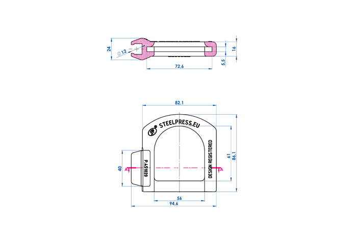 Sicherheitsabdeckung für STEELPRESS 5,5-mm-Kugelkopfkupplung mit Aussparung für den Stecker