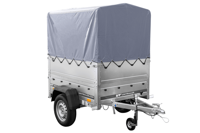 Neuanhänger Kipper ungebremst GARDEN TRAILER 150 KIPP mit zusätzlichen Bordwänden, Stützrad, Hochplane und Hochspriegel