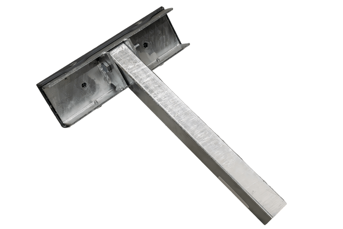 UNITRAILER Flache Seitenstütze für Bootsanhänger, Länge 30 cm, Höhe 40 cm, GRAU