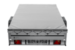 Autotransportanhänger mit Aluminiumseitenwänden 264x150 Unitrailer Garden 265 KIPP ALU mit H-0-Rahmen und grauer Plane